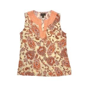 Fenn Wright Manson Sleeveless Floral Boho Linen Top | L